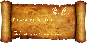 Matecsny Celina névjegykártya